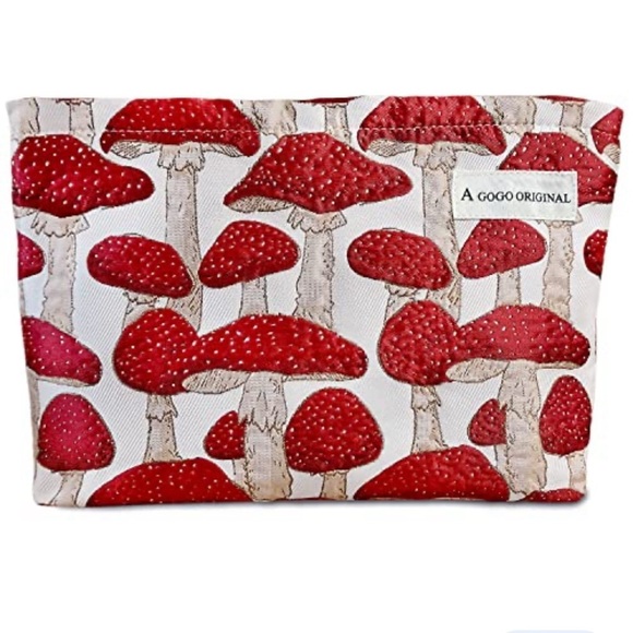 Red Mushroom Cosmetic Bag, Red, NWOT - Picture 1 of 9